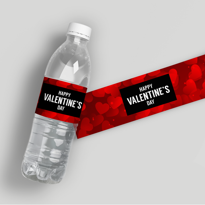 Red Love You Water Bottle Labels