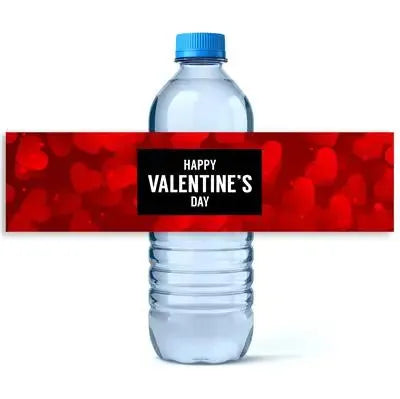 Red Love You Water Bottle Labels - iCustomLabel