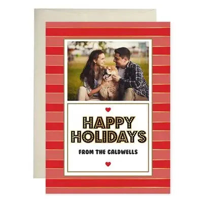 Red Stripes Holiday Cards - iCustomLabel