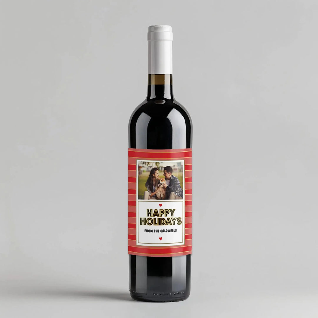 Red Stripes Wine Label - iCustomLabel