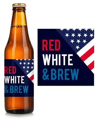 Red White Brew Beer Label - iCustomLabel