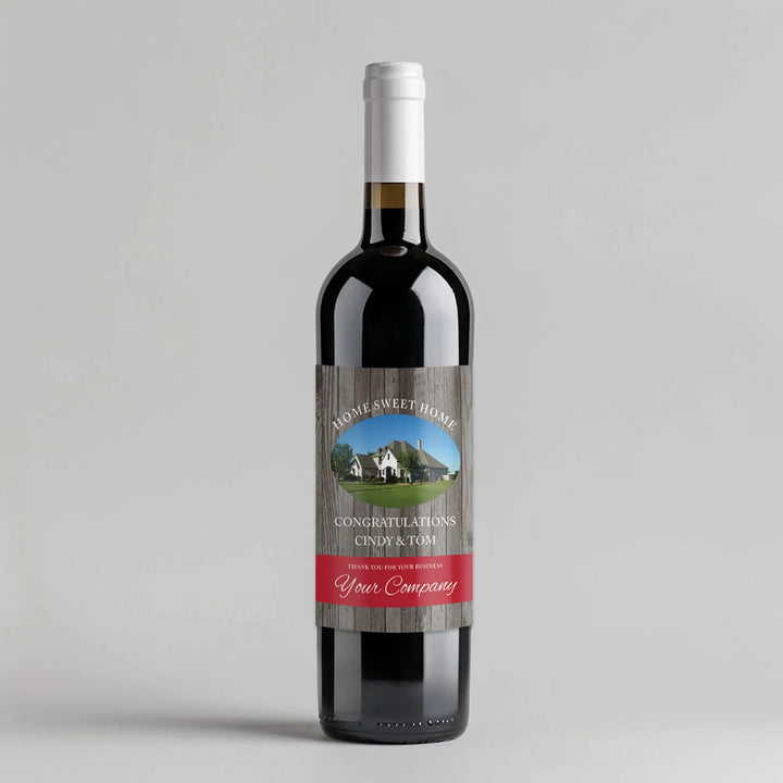 Red Wood Home Broker Wine Label - iCustomLabel