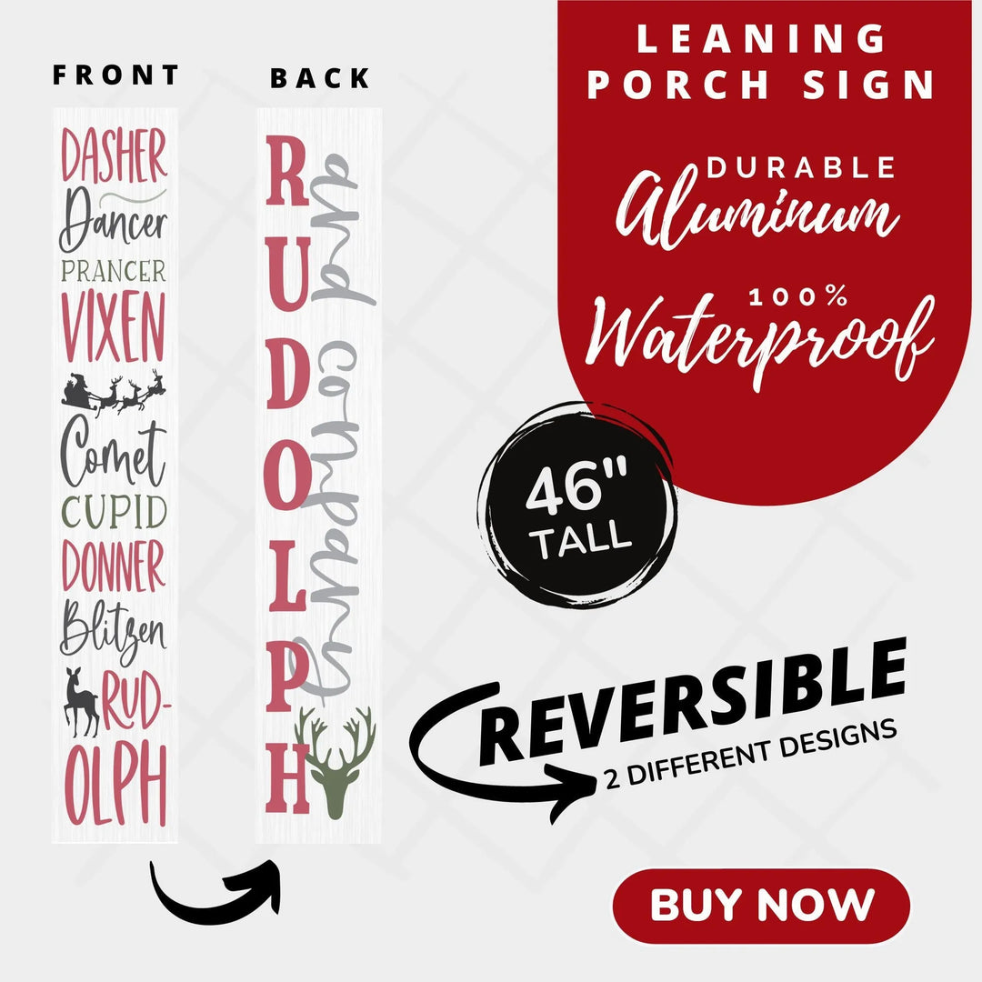 Reindeer Christmas Porch Sign - iCustomLabel