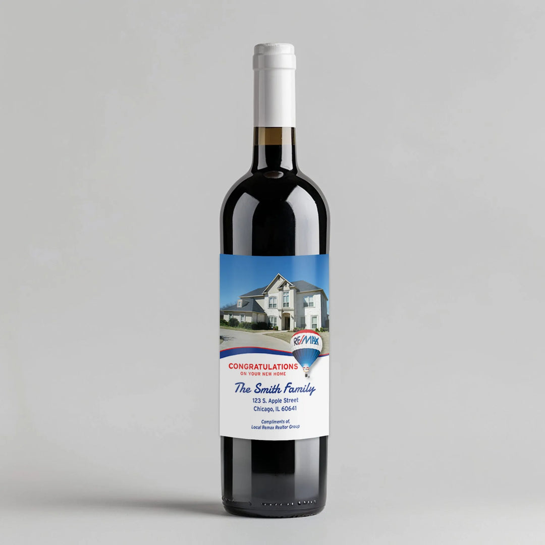 Remax Photo Realtor Wine Label - iCustomLabel