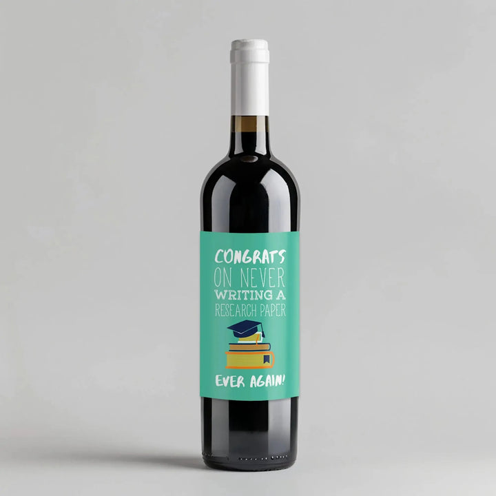 Research Paper Graduation Wine Label - iCustomLabel