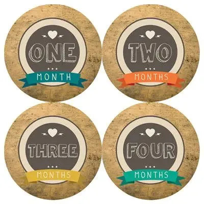 Retro Banner Baby Month Stickers - iCustomLabel