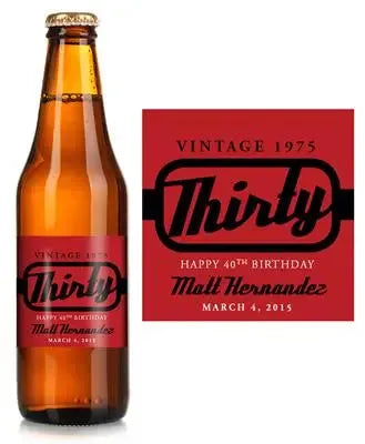 Retro Birthday Beer Label - iCustomLabel