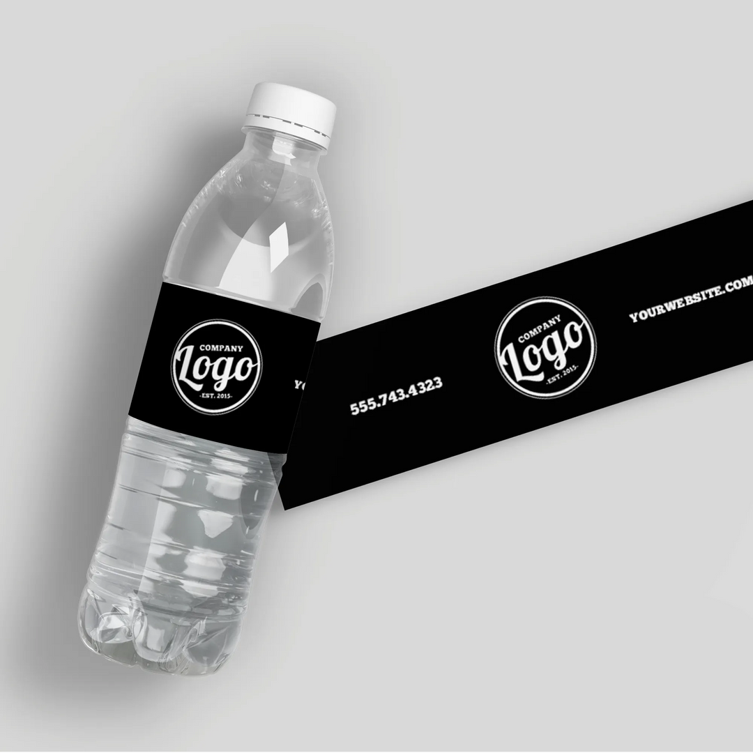 Retro Business Water Bottle Labels - iCustomLabel