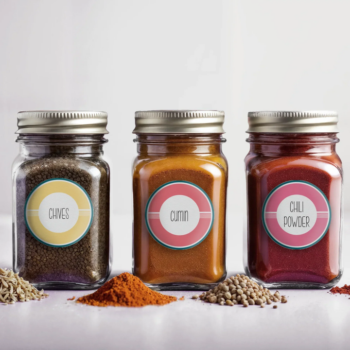 Retro Colors Spice Labels