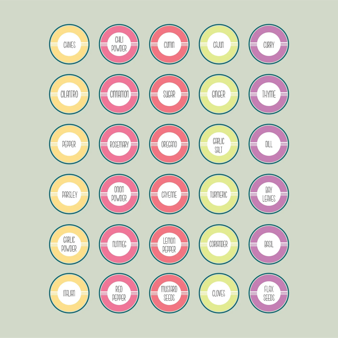 Retro Colors Spice Labels