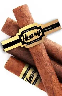 Retro Gold Birthday Cigar Bands - iCustomLabel