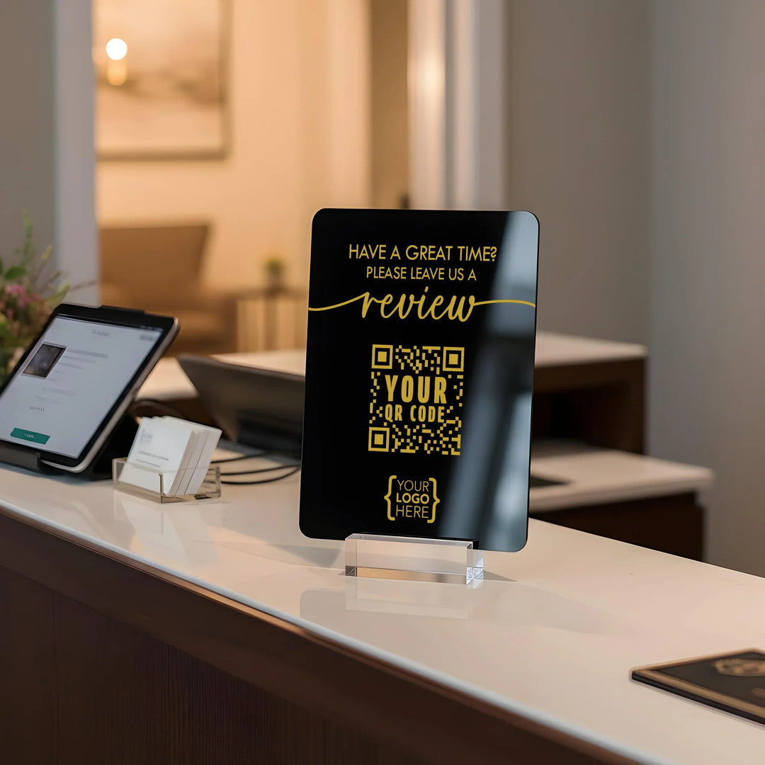 Review Us Business Table Sign