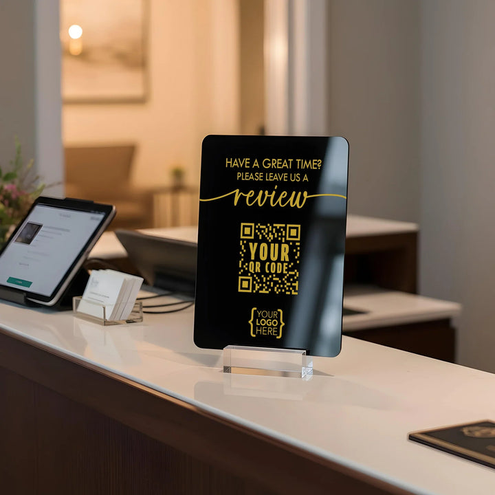 Review Us Business Table Sign