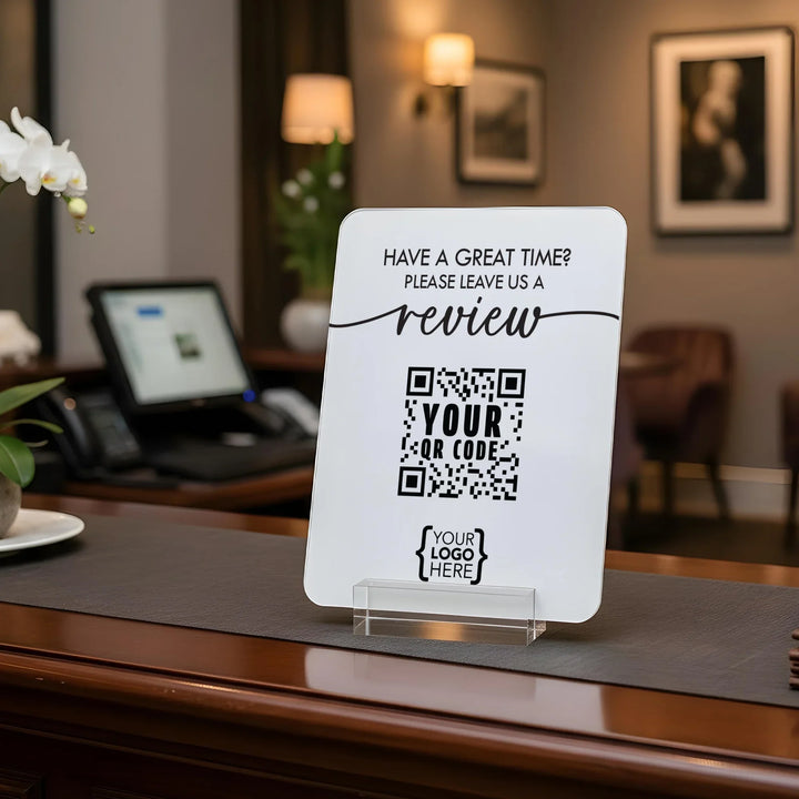 Review Us Business Table Sign