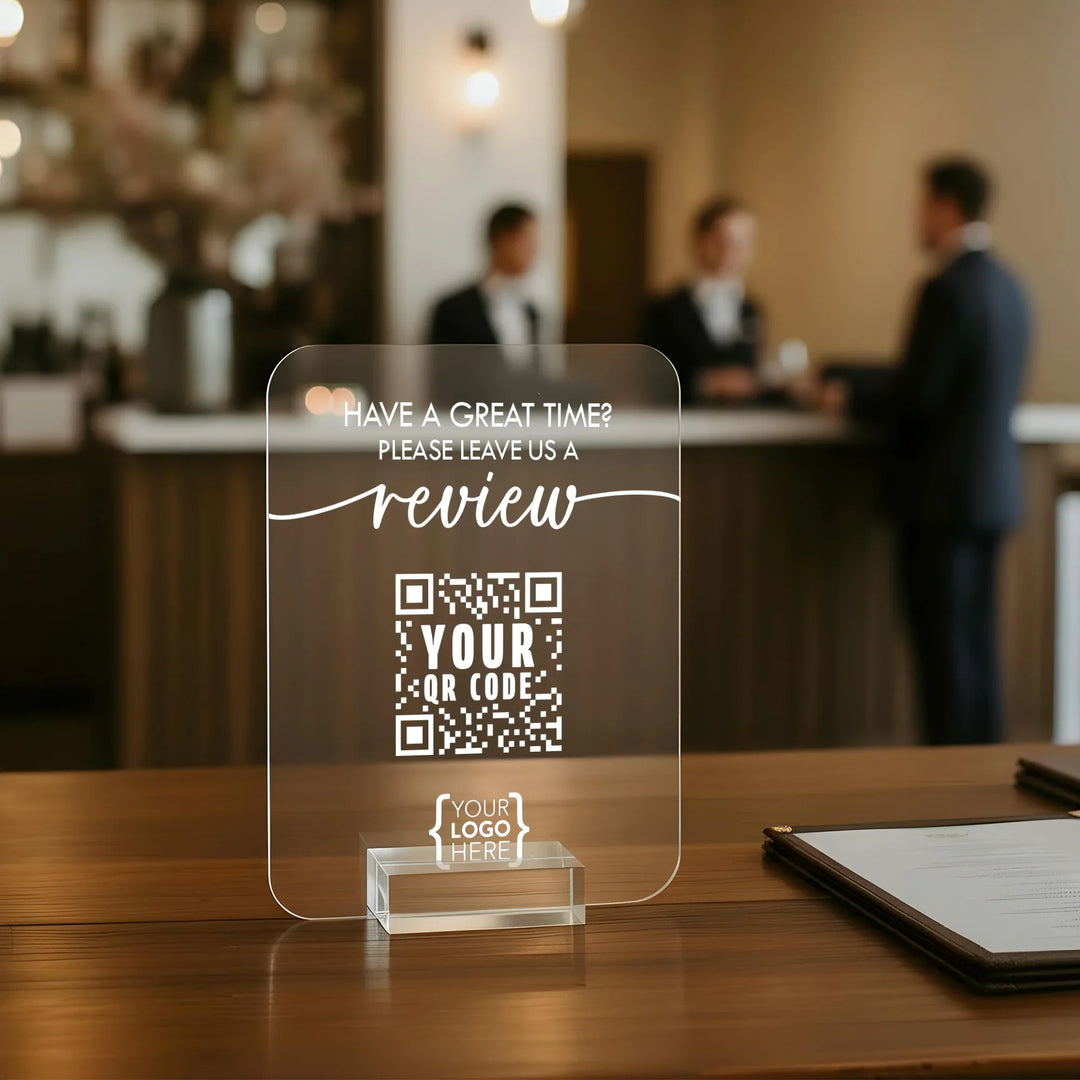 Review Us Business Table Sign