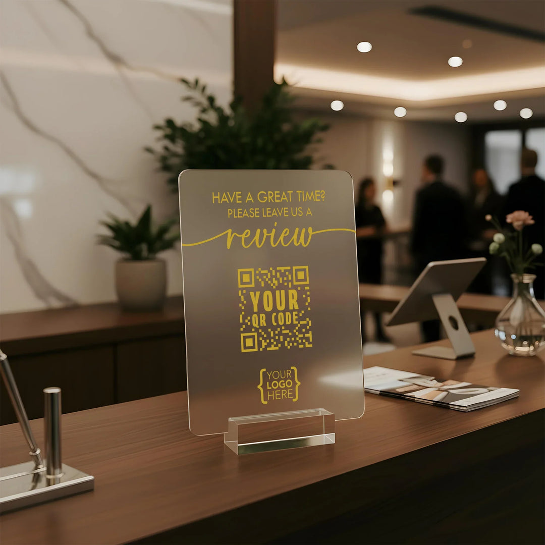 Review Us Business Table Sign