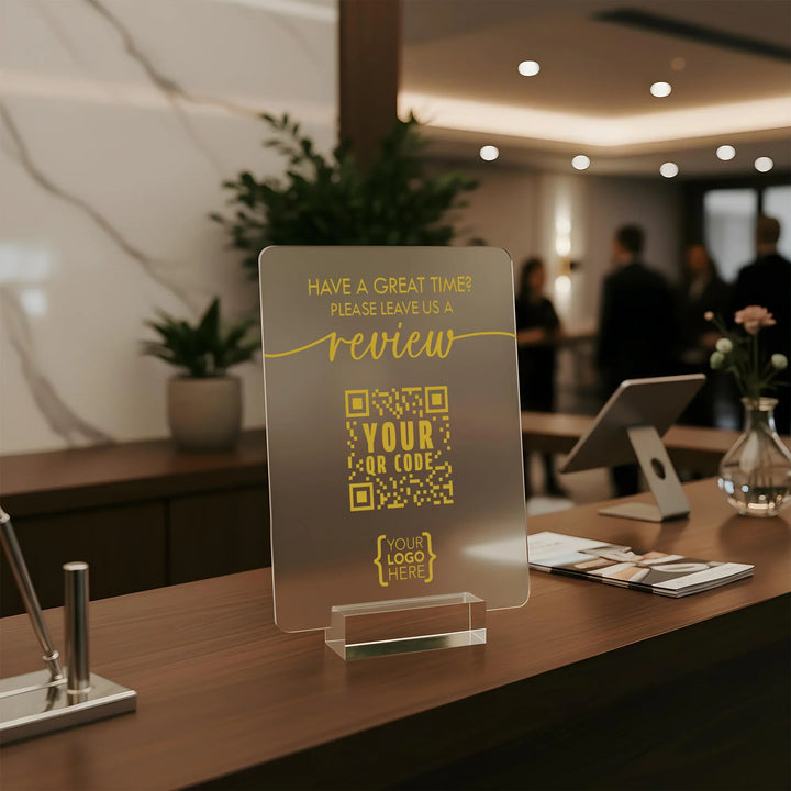 Review Us Business Table Sign