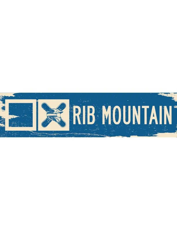 Rib Mountain Ski Trail Distressed Metal Sign - iCustomLabel