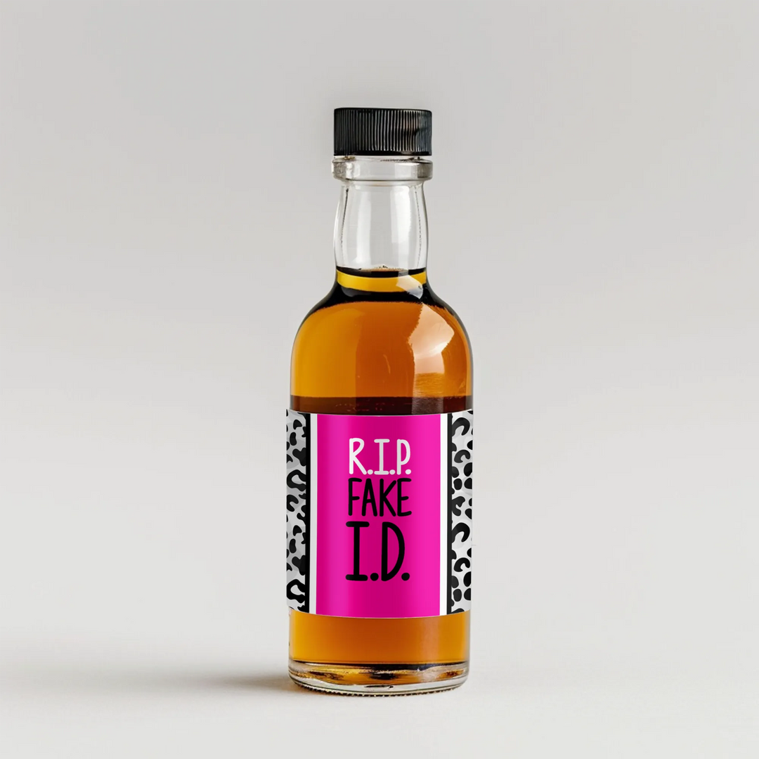 RIP Fake ID Birthday Mini Liquor Label - iCustomLabel