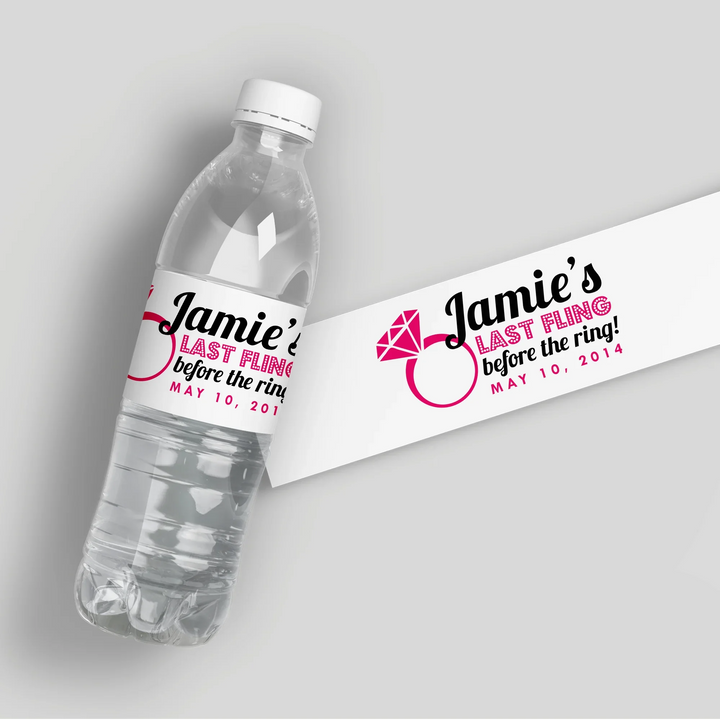 Rock On Bachelorette Water Bottle Labels