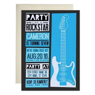Rockstar Boy Birthday Invitations - iCustomLabel