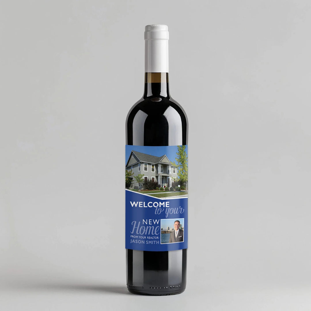 Royal Blue Realtor Wine Label - iCustomLabel
