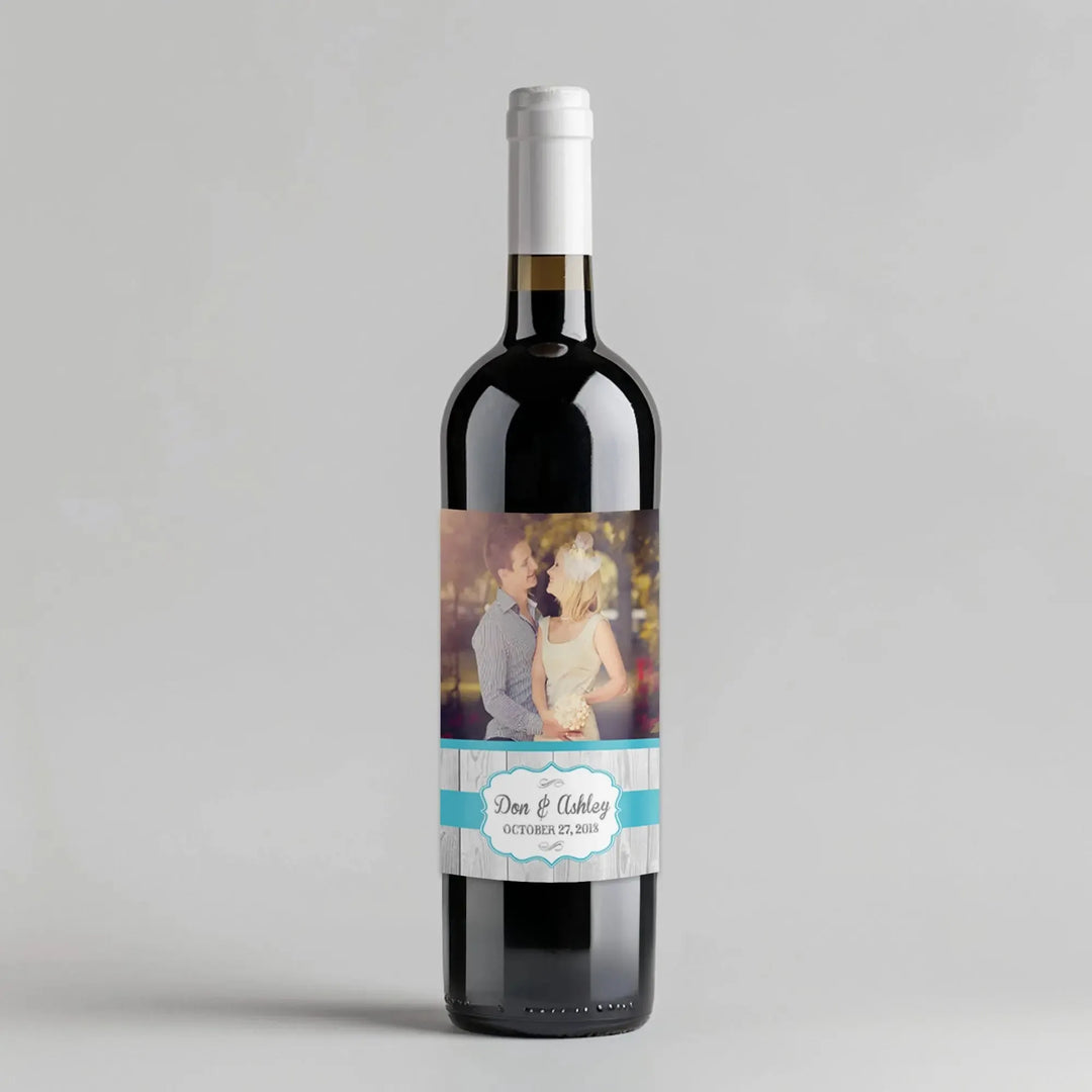 Rustic White Wood Wine Label - iCustomLabel