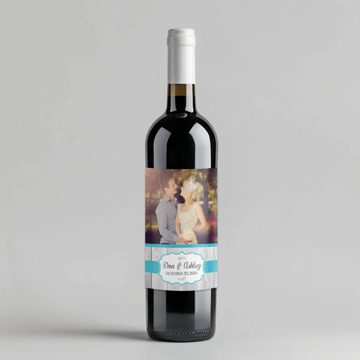 Rustic White Wood Wine Label - iCustomLabel