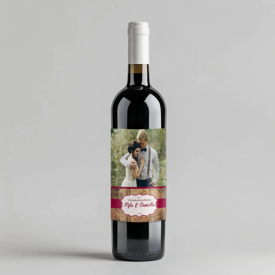 Rustic Wood Wine Label - iCustomLabel
