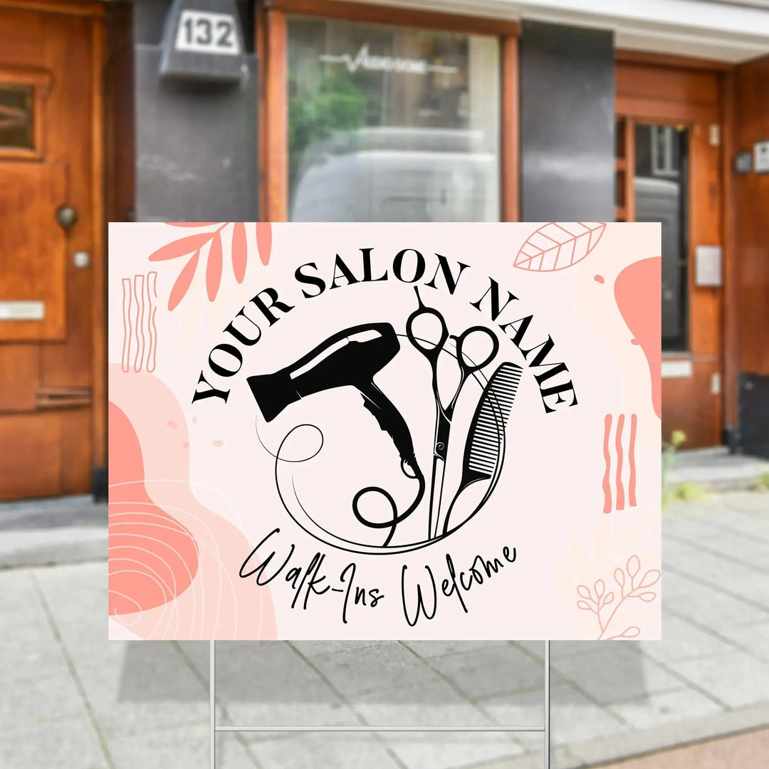 Salon Walk In Yard Sign - iCustomLabel