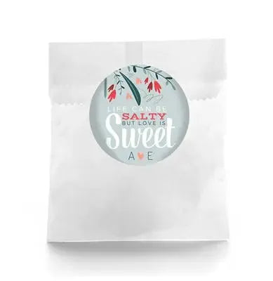 Salty Sweet Flower Wedding Favor Labels - iCustomLabel