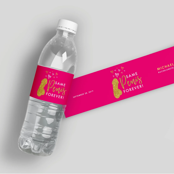 Same Penis Forever Water Bottle Labels