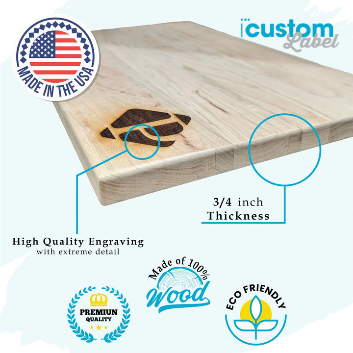San Diego California custom wood cutting board, 3/4 inch thick, eco friendly, made in USA.