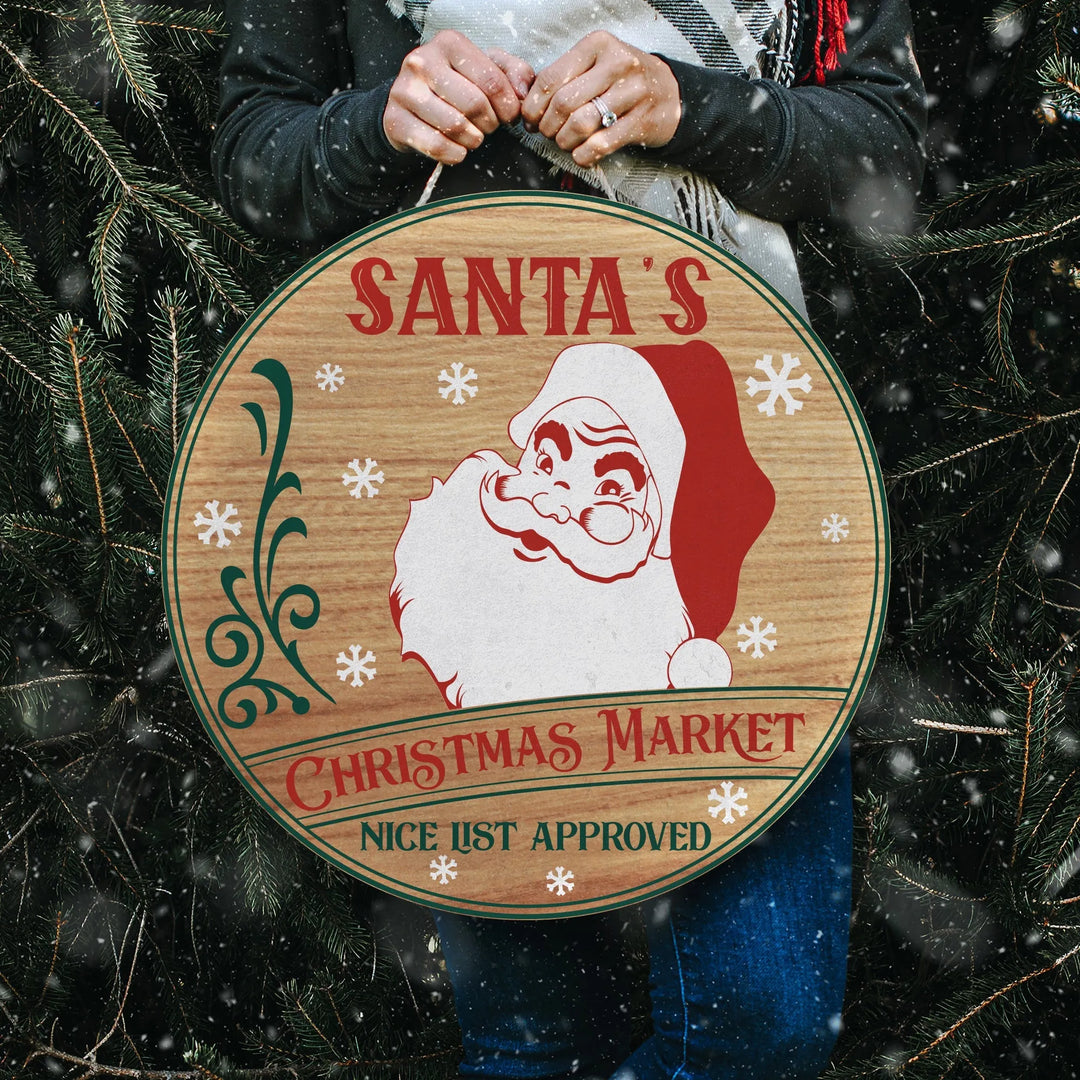 Santa Market Christmas Door Decorations - iCustomLabel