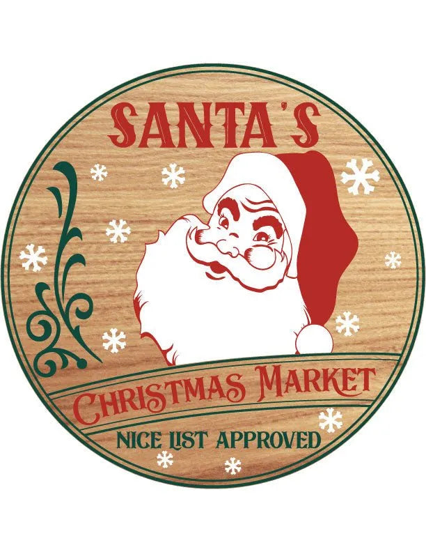 Santa Market Christmas Door Decorations - iCustomLabel