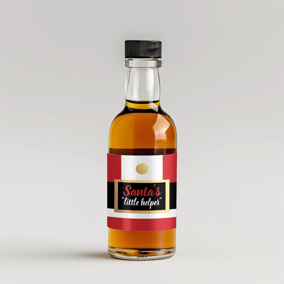 Santa's Little Helper Mini Liquor Label - iCustomLabel