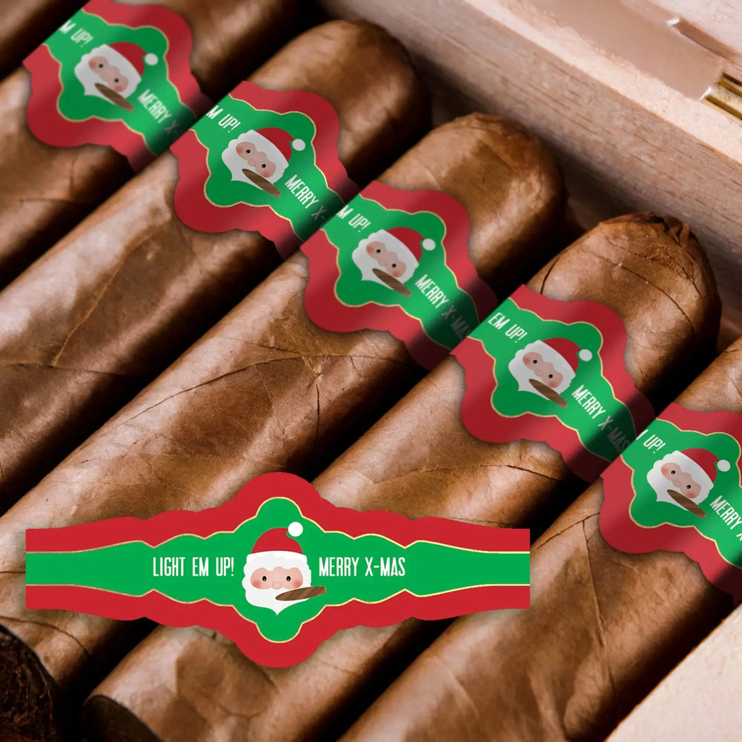 Santa Smoking Christmas Cigar Bands - iCustomLabel