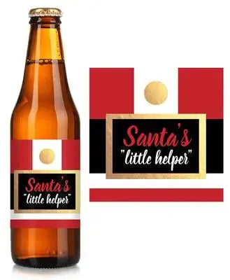 Santas Little Helper Christmas Beer Label - iCustomLabel