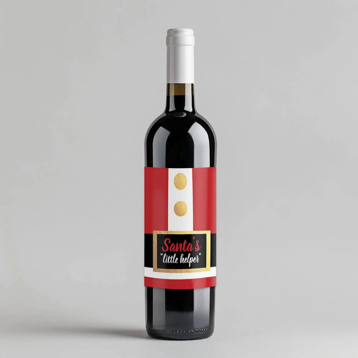 Santas Little Helper Wine Label - iCustomLabel