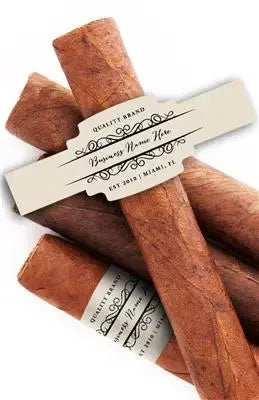 Script Font Business Cigar Bands - iCustomLabel