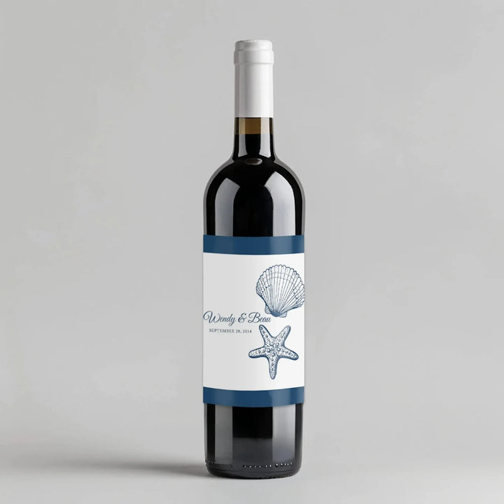 Sea Shells Wine Label - iCustomLabel