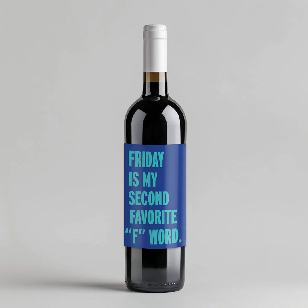 Second Favorite F Word Wine Label - iCustomLabel