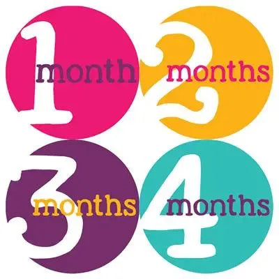 Secondary Color Baby Month Stickers - iCustomLabel