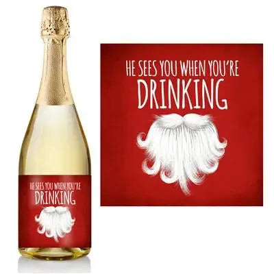 Sees You When Drinking Champagne Label - iCustomLabel