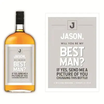 Send Photo Best Man Liquor Label - iCustomLabel