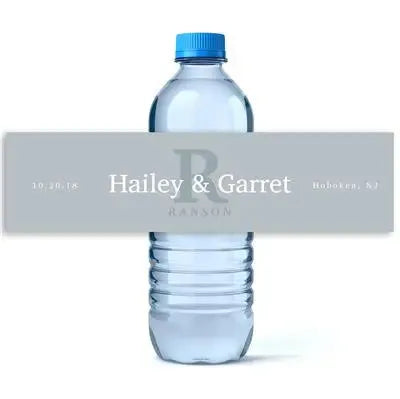 Serif Monogram Water Bottle Labels - iCustomLabel