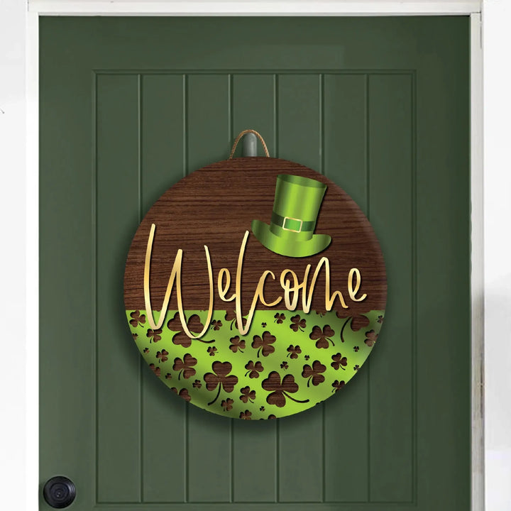 Shamrock Welcome Door Decorations - iCustomLabel