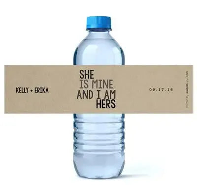 She Is Mine Water Bottle Labels - iCustomLabel