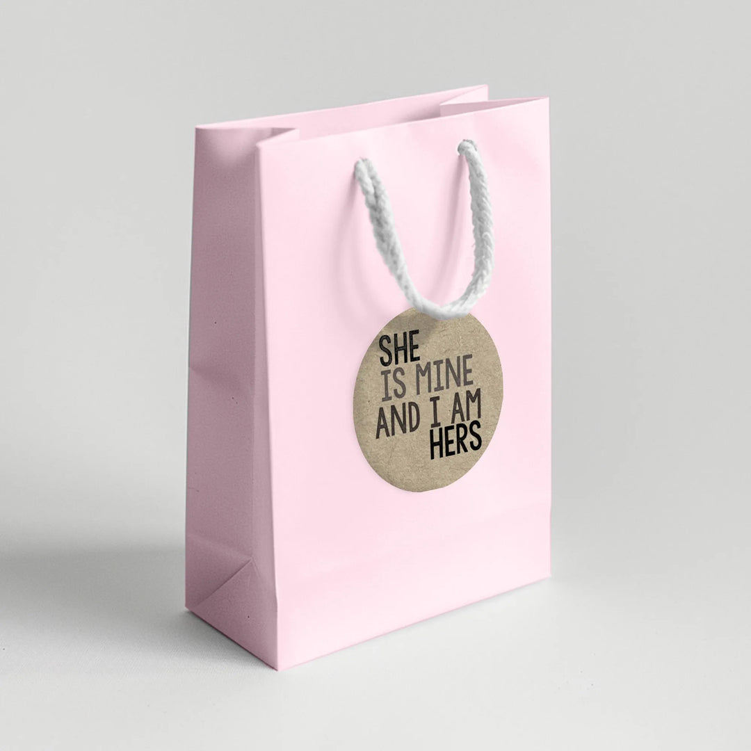 She Is Mine Wedding Favor Labels - iCustomLabel