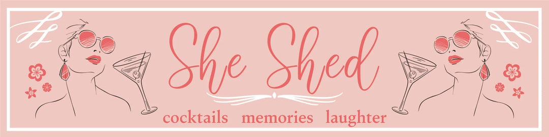 She Shed Pink Metal Sign - iCustomLabel